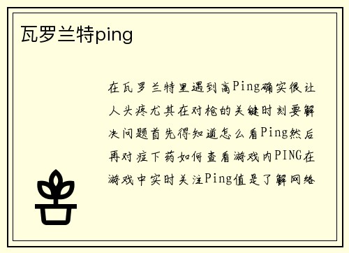 瓦罗兰特ping